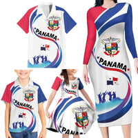 Panama Independence Day Family Matching Long Sleeve Bodycon Dress and Hawaiian Shirt Coat of Arms and Freedom - Wonder Print Shop
