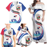 Panama Independence Day Family Matching Off Shoulder Maxi Dress and Hawaiian Shirt Coat of Arms and Freedom - Wonder Print Shop