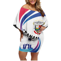 Panama Independence Day Family Matching Off Shoulder Short Dress and Hawaiian Shirt Coat of Arms and Freedom - Wonder Print Shop