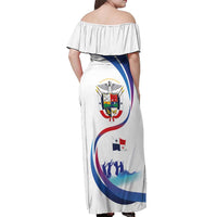 Panama Independence Day Off Shoulder Maxi Dress Coat of Arms and Freedom - Wonder Print Shop