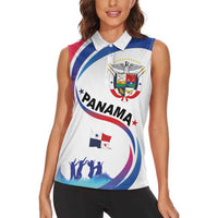 Panama Independence Day Women Sleeveless Polo Shirt Coat of Arms and Freedom - Wonder Print Shop
