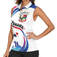 Panama Independence Day Women Sleeveless Polo Shirt Coat of Arms and Freedom - Wonder Print Shop