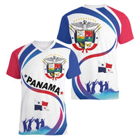 Panama Independence Day Women V-Neck T-Shirt Coat of Arms and Freedom - Wonder Print Shop