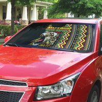 Jamaican Reggae-One Love Auto Sun Shade Tribal African Pattern and Roaring Lion - Wonder Print Shop