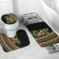 Jamaican Reggae-One Love Bathroom Set Tribal African Pattern and Roaring Lion - Wonder Print Shop