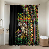 Jamaican Reggae-One Love Bathroom Set Tribal African Pattern and Roaring Lion - Wonder Print Shop
