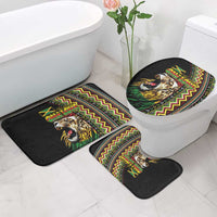 Jamaican Reggae-One Love Bathroom Set Tribal African Pattern and Roaring Lion - Wonder Print Shop