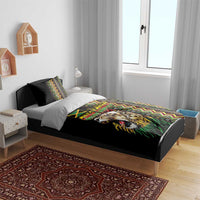 Jamaican Reggae-One Love Bedding Set Tribal African Pattern and Roaring Lion - Wonder Print Shop