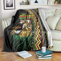 Jamaican Reggae-One Love Blanket Tribal African Pattern and Roaring Lion - Wonder Print Shop