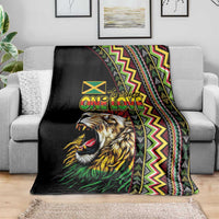 Jamaican Reggae-One Love Blanket Tribal African Pattern and Roaring Lion - Wonder Print Shop