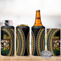 Jamaican Reggae-One Love 4 in 1 Can Cooler Tumbler Tribal African Pattern and Roaring Lion - Wonder Print Shop