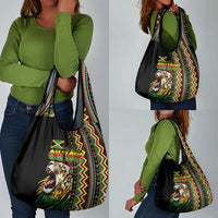 Jamaican Reggae-One Love Grocery Bag Tribal African Pattern and Roaring Lion - Wonder Print Shop