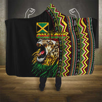 Jamaican Reggae-One Love Hooded Blanket Tribal African Pattern and Roaring Lion - Wonder Print Shop