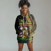 Personalized Jamaican Reggae-One Love Hoodie Dress Tribal African Pattern and Roaring Lion - Wonder Print Shop