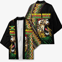 Personalized Jamaican Reggae-One Love Kimono Tribal African Pattern and Roaring Lion - Wonder Print Shop