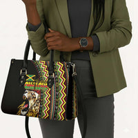 Jamaican Reggae-One Love Leather Bag Tribal African Pattern and Roaring Lion - Wonder Print Shop