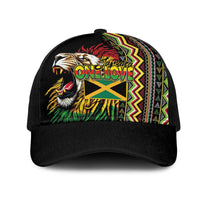 Jamaican Reggae-One Love Mesh Trucker Cap Tribal African Pattern and Roaring Lion - Wonder Print Shop