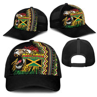 Jamaican Reggae-One Love Mesh Trucker Cap Tribal African Pattern and Roaring Lion - Wonder Print Shop