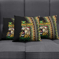 Jamaican Reggae-One Love Pillow Cover Tribal African Pattern and Roaring Lion - Wonder Print Shop