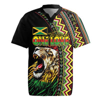 Personalized Jamaican Reggae-One Love Rugby Jersey Tribal African Pattern and Roaring Lion LT03