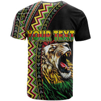 Personalized Jamaican Reggae-One Love T shirt Tribal African Pattern and Roaring Lion LT03