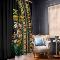 Jamaican Reggae-One Love Window Curtain Tribal African Pattern and Roaring Lion - Wonder Print Shop