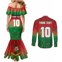 Custom Bangladesh Cricket-The Tigers Couples Matching Mermaid Dress and Long Sleeve Button Shirt