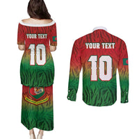 Custom Bangladesh Cricket-The Tigers Couples Matching Puletasi and Long Sleeve Button Shirt