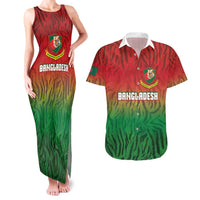 Custom Bangladesh Cricket-The Tigers Couples Matching Tank Maxi Dress and Hawaiian Shirt