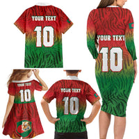 Custom Bangladesh Cricket-The Tigers Family Matching Long Sleeve Bodycon Dress and Hawaiian Shirt