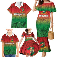 Custom Bangladesh Cricket-The Tigers Family Matching Mermaid Dress and Hawaiian Shirt