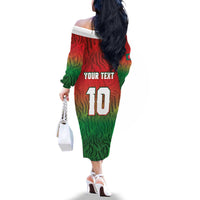 Custom Bangladesh Cricket-The Tigers Family Matching Off The Shoulder Long Sleeve Dress and Hawaiian Shirt