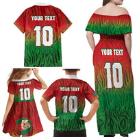 Custom Bangladesh Cricket-The Tigers Family Matching Off Shoulder Maxi Dress and Hawaiian Shirt