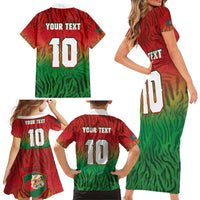 Custom Bangladesh Cricket-The Tigers Family Matching Short Sleeve Bodycon Dress and Hawaiian Shirt
