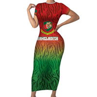 Custom Bangladesh Cricket-The Tigers Family Matching Short Sleeve Bodycon Dress and Hawaiian Shirt
