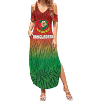 Custom Bangladesh Cricket-The Tigers Family Matching Summer Maxi Dress and Hawaiian Shirt