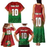Custom Bangladesh Cricket-The Tigers Family Matching Tank Maxi Dress and Hawaiian Shirt