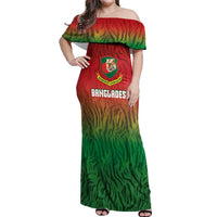 Custom Bangladesh Cricket-The Tigers Off Shoulder Maxi Dress