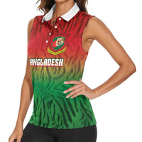 Custom Bangladesh Cricket-The Tigers Women Sleeveless Polo Shirt
