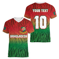 Custom Bangladesh Cricket-The Tigers Women V-Neck T-Shirt
