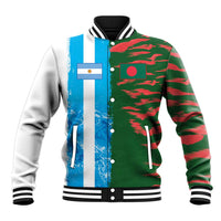 Custom Bangladesh and Argentina Football Half Style Baseball Jacket