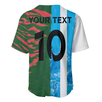 Custom Bangladesh and Argentina Football Half Style Baseball Jersey