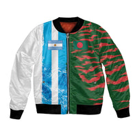 Custom Bangladesh and Argentina Football Half Style Bomber Jacket