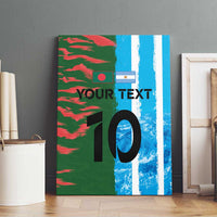 Custom Bangladesh and Argentina Football Half Style Canvas Wall Art