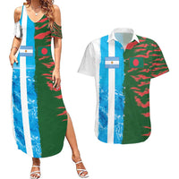 Custom Bangladesh and Argentina Football Half Style Couples Matching Summer Maxi Dress and Hawaiian Shirt