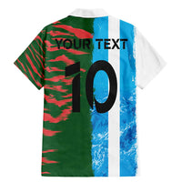 Custom Bangladesh and Argentina Football Half Style Family Matching Mermaid Dress and Hawaiian Shirt