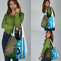 Custom Bangladesh and Argentina Football Half Style Grocery Bag