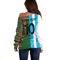 Custom Bangladesh and Argentina Football Half Style Off Shoulder Sweater