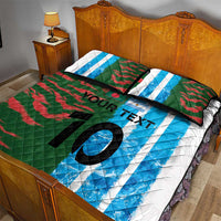 Custom Bangladesh and Argentina Football Half Style Quilt Bed Set
