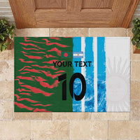 Custom Bangladesh and Argentina Football Half Style Rubber Doormat
